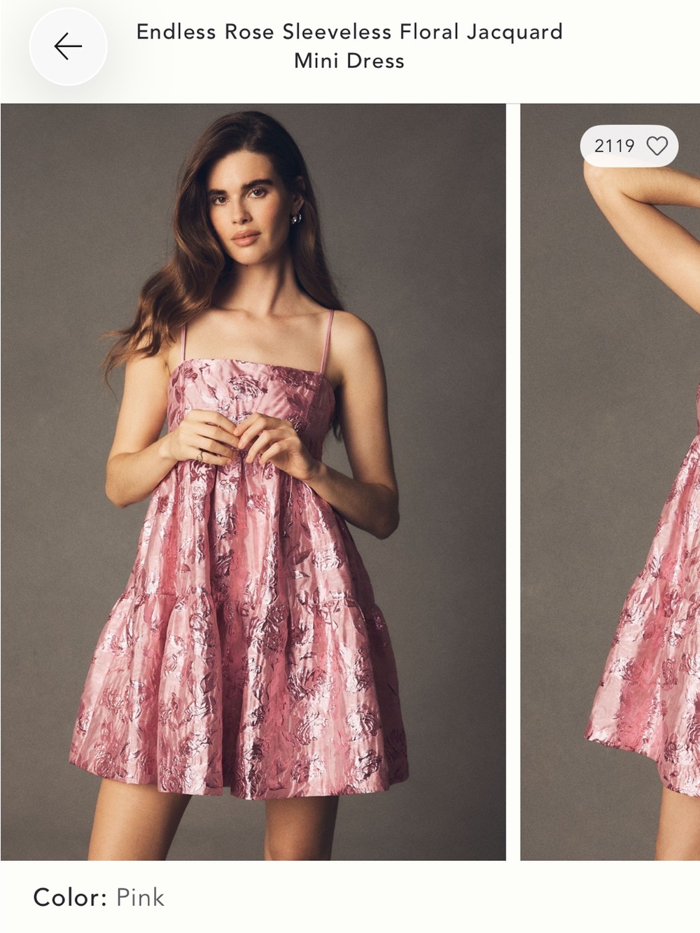 Endless Rose Pink Floral Jacquard Mini Dress